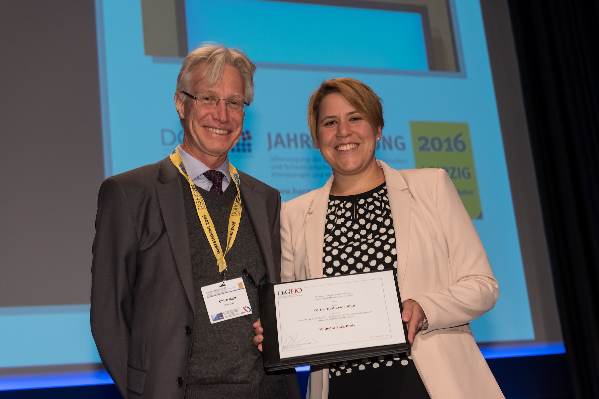 The Wilhelm Turk Prize of the Austrian Society for Hematology & Medical Oncology (OeGHO) has been awarded to DI. Dr. Katharina Blatt